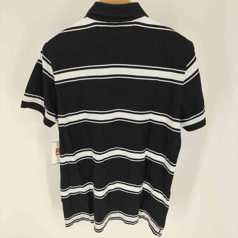 トミーヒルフィガー TOMMY HILFIGER Custom Fit Coupe Ajustee ロゴ刺繍 ボーダー S/S ポロ シャツ メンズ import:M
