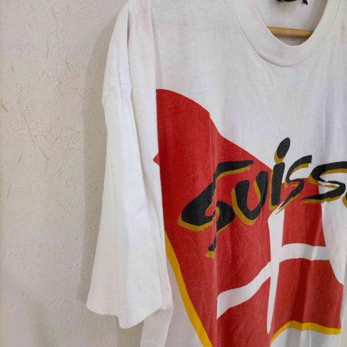 TEAM GEAR 90s MADE IN USA 94年WorldCup 両面スイス国旗プリントTシャツ メンズ
