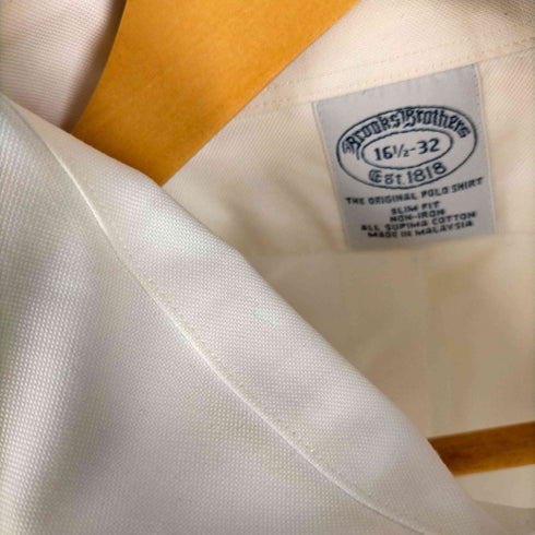 ブルックスブラザーズ BROOKS BROTHERS スリムフィット ノンアイロン スーピマコットンボタンダウンシャツ メンズ 16 1/2-32