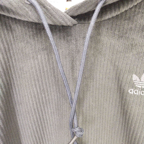 アディダス adidas 20AW トレフォイルロゴ刺繍 ベロア プルオーバーパーカー レディース import:XS
