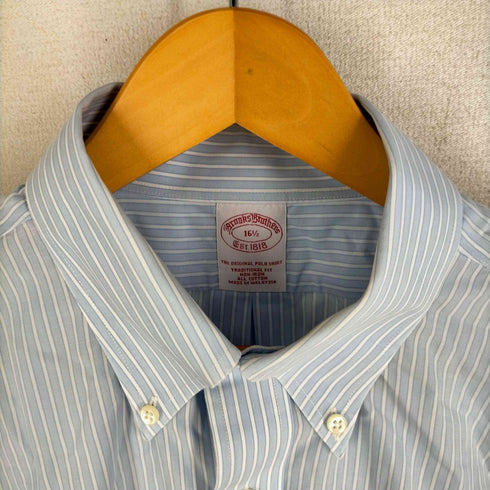 ブルックスブラザーズ BROOKS BROTHERS トラディショナルフィット ノンアイロンコットンストライプボタンダウンシャツ メンズ 16 1/2