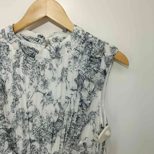 トッコクローゼット tocco closet 22SS ウエストりぼん付きフリル装飾トワルドジュイプリーツワンピース レディース JPN:M