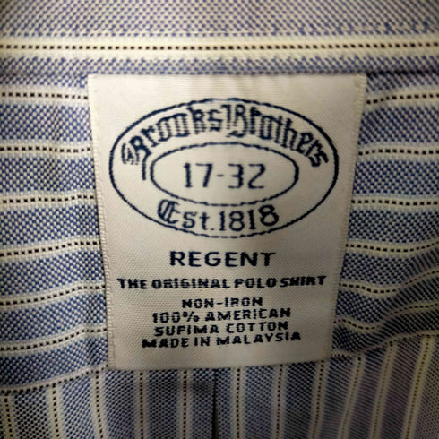 ブルックスブラザーズ BROOKS BROTHERS ノンアイロン スーピマコットンストライプボタンダウンシャツ メンズ 17-32