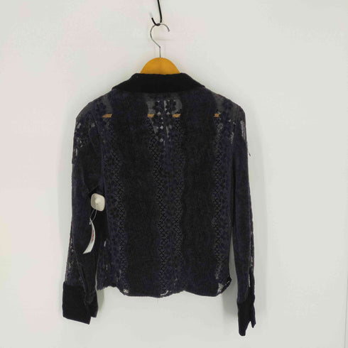 ザラ ZARA レース ベロア スキッパーシャツ レディース import:M