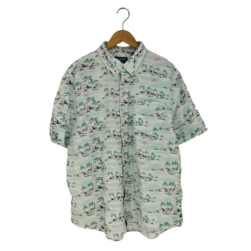 チャップス CHAPS GO UNTUCKED Short-Sleeve Easy Care Printed Button-Down Shirt アロハシャツ メンズ import:XXL