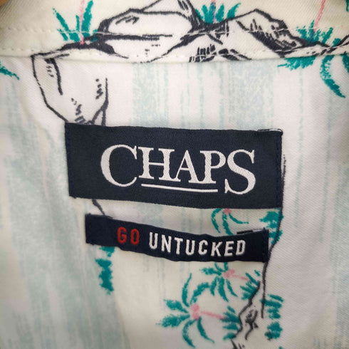 チャップス CHAPS GO UNTUCKED Short-Sleeve Easy Care Printed Button-Down Shirt アロハシャツ メンズ import:XXL