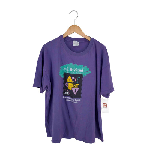 ヘインズ Hanes 90s A&E Weekend フロントプリントTシャツ メンズ import:XL