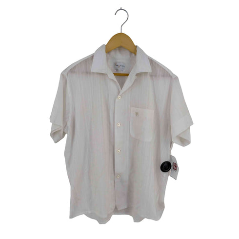 ヴァンヒューゼン VAN HEUSEN コットンポリ オープンカラー S/S シャツ メンズ import:L