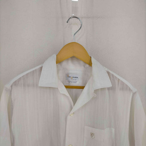 ヴァンヒューゼン VAN HEUSEN コットンポリ オープンカラー S/S シャツ メンズ import:L