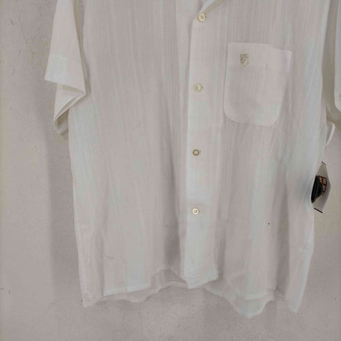 ヴァンヒューゼン VAN HEUSEN コットンポリ オープンカラー S/S シャツ メンズ import:L