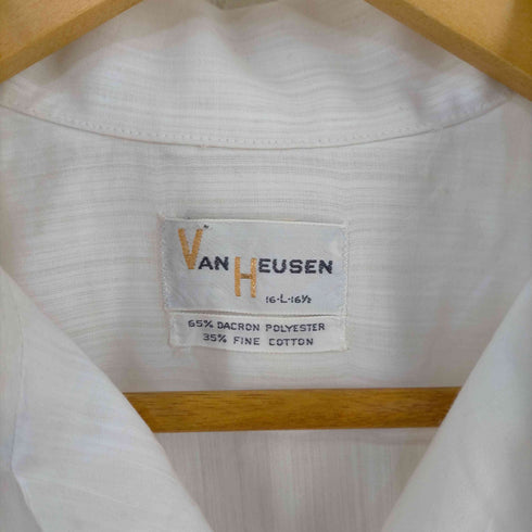 ヴァンヒューゼン VAN HEUSEN コットンポリ オープンカラー S/S シャツ メンズ import:L