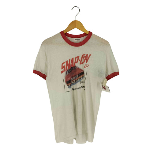 ステッドマン STEDMAN 1987年 USA製 SNAP-ON 車 カープリント リンガーTシャツ メンズ import:L