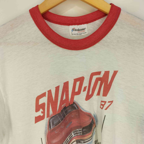 ステッドマン STEDMAN 1987年 USA製 SNAP-ON 車 カープリント リンガーTシャツ メンズ import:L