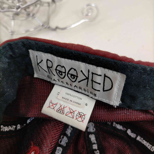 クルキッド KROOKED ワンポイント刺繍 6パネルキャップ メンズ