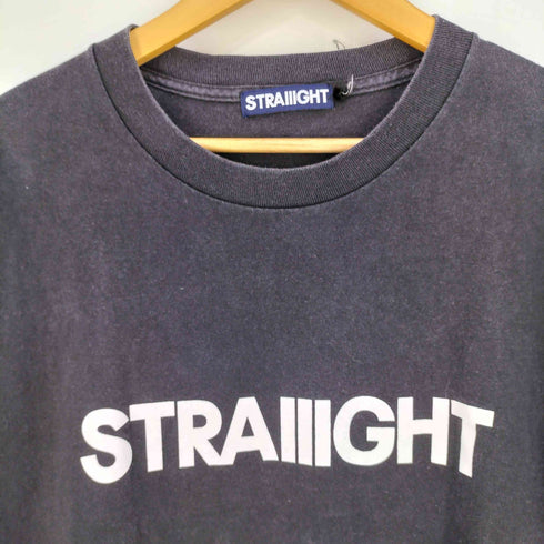 ストレイト STRAIIIGHT ロゴプリント クルーネックTシャツ メンズ JPN:L