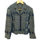 アイエスイッセイミヤケ I.S. ISSEY MIYAKE 刺し子 インディゴ デニムテーラードジャケットindigo denim embroide レディース M