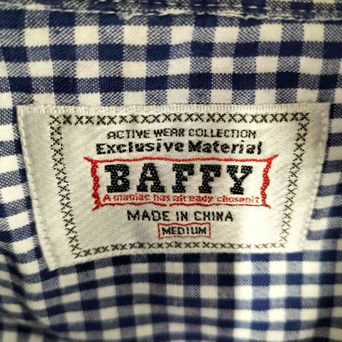 バフィ BAFFY ギンガムチェック ボックス開襟シャツ メンズ JPN:M