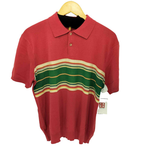 ポロバイラルフローレン Polo by RALPH LAUREN ラスタカラーボーダーニットポロシャツ メンズ import:M