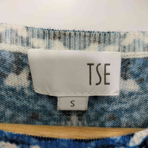 TSE クルーネック半袖コットンニット レディース L