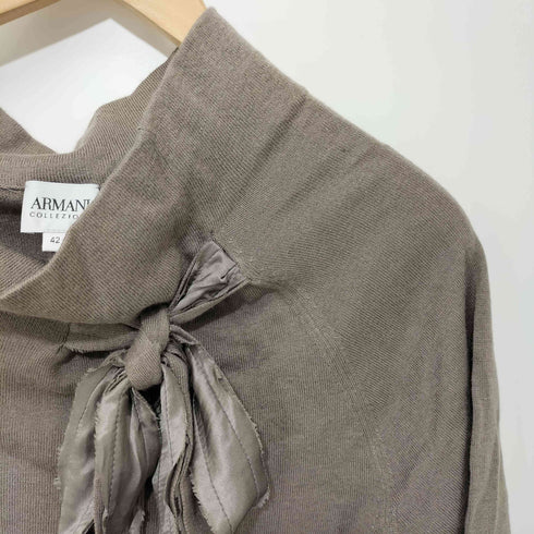 アルマーニコレツィオーニ ARMANI COLLEZIONI リボンデザイン切替ニットトップス レディース 42