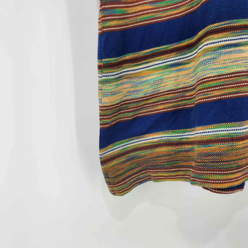 ミッソーニ MISSONI 80-90s イタリア製 マルチボーダー半袖コットンポロシャツ メンズ M