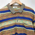ミッソーニ MISSONI 80-90s イタリア製 マルチボーダー半袖コットンポロシャツ メンズ M
