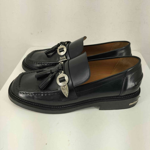 トーガビリリース TOGA VIRILIS Black Embellished Leather Loafers タッセルローファー メンズ JPN:42