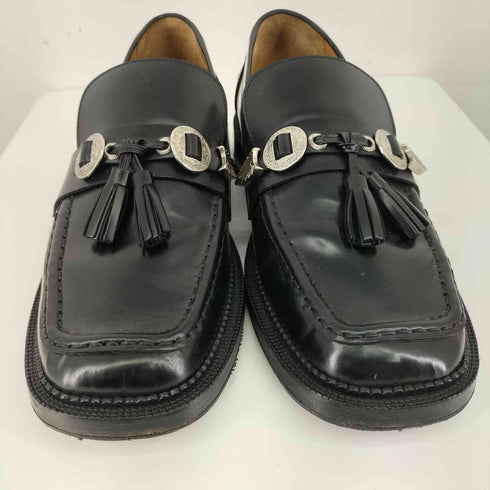 トーガビリリース TOGA VIRILIS Black Embellished Leather Loafers タッセルローファー メンズ JPN:42
