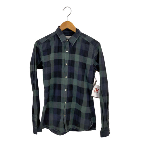 オリバースペンサー Oliver Spencer MADE IN PORTUGAL マチ付き フェイクポケット チェックL/Sシャツ メンズ 14.5