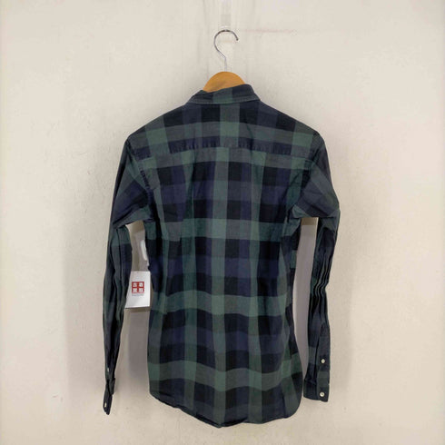 オリバースペンサー Oliver Spencer MADE IN PORTUGAL マチ付き フェイクポケット チェックL/Sシャツ メンズ 14.5
