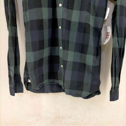 オリバースペンサー Oliver Spencer MADE IN PORTUGAL マチ付き フェイクポケット チェックL/Sシャツ メンズ 14.5