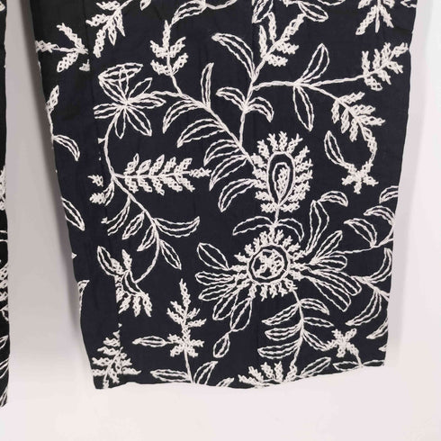 ザラ ZARA エンブロイダリークロップドストレートフィットパンツ レディース JPN:S