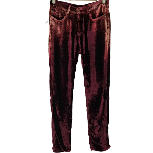 サンローランパリ SAINT LAURENT PARIS Burgundy Velvet Pants ベロアパンツ メンズ 28