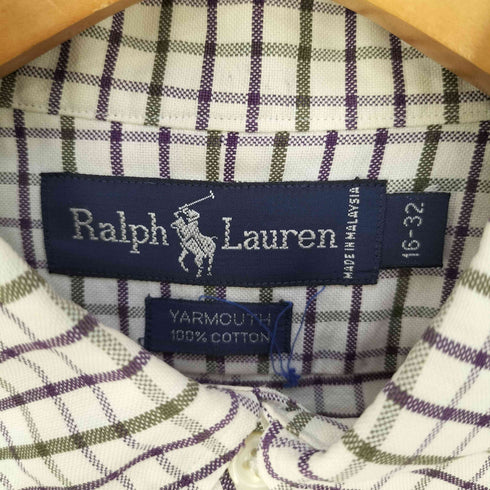 ラルフローレン RALPH LAUREN YARMOUTH ポニー刺繍 チェック BD L/S シャツ メンズ 16-32