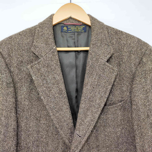 ブルックスブラザーズ BROOKS BROTHERS 80-90s USA製 BROOKS TWEED 段返り3B ウール シングルツイードテーラードジャケット メンズ
