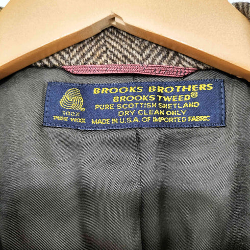 ブルックスブラザーズ BROOKS BROTHERS 80-90s USA製 BROOKS TWEED 段返り3B ウール シングルツイードテーラードジャケット メンズ
