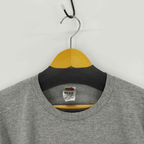 フルーツオブザルーム FRUIT OF THE LOOM 霜降りグレー フロントプリント Tシャツ メンズ JPN:L