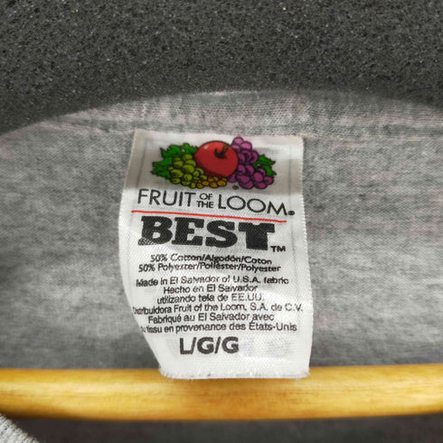 フルーツオブザルーム FRUIT OF THE LOOM 霜降りグレー フロントプリント Tシャツ メンズ JPN:L