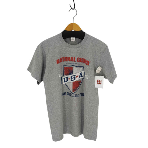 USA製ボディ NATIONAL GUARD Tシャツ 霜降りグレー メンズ import:M