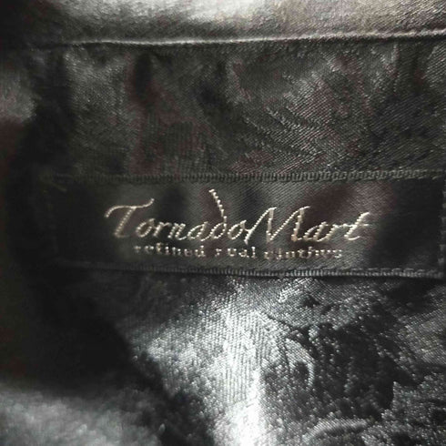 トルネードマート TORNADO MART 同色花柄サテンシャツ サテン調 開襟 Y2K ブラック メンズ JPN:L