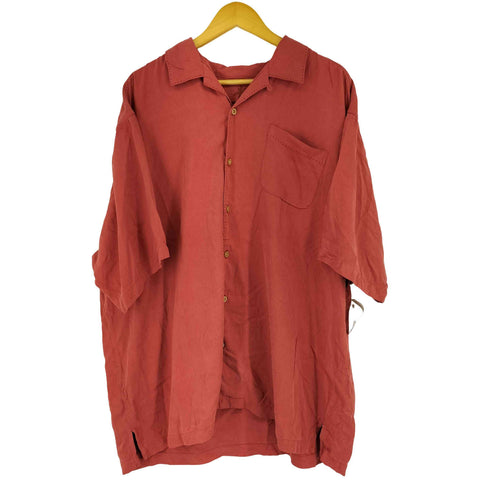 トミーバハマ Tommy Bahama 90S ステッチ加工 S/S 開襟シルクシャツ メンズ JPN:XL