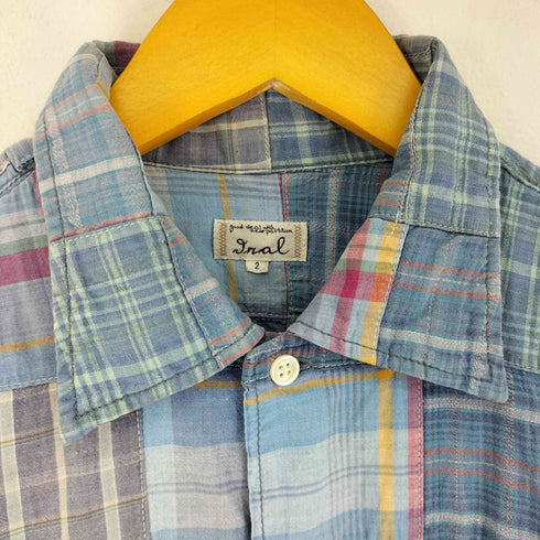 INAL S/S パッチワークシャツ ボックスシルエット メンズ JPN:2