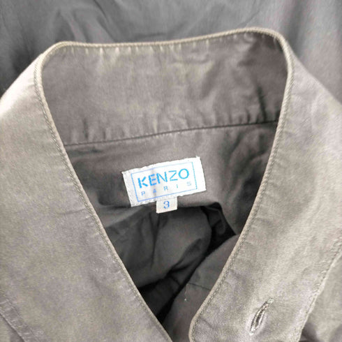 ケンゾーパリス KENZO PARIS L/S リーフ刺繍デザインノーカラーシャツ メンズ JPN:3