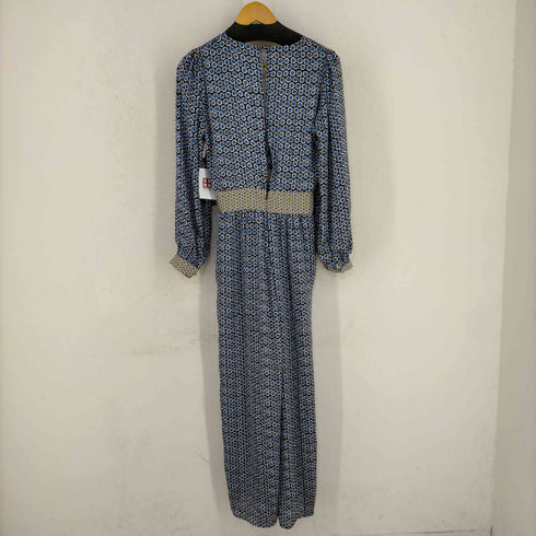 ザラ ZARA バックオープン ボタニカル柄サテンジャンプスーツ レディース import:S