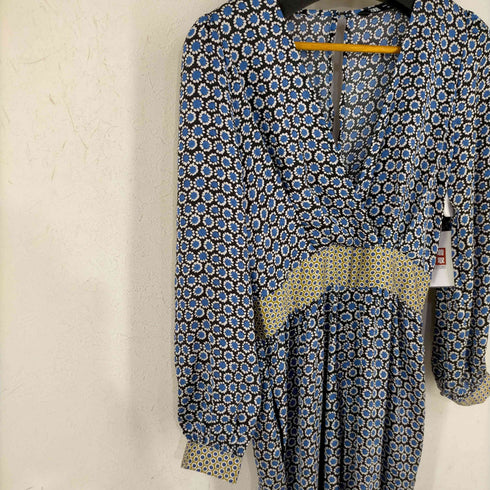 ザラ ZARA バックオープン ボタニカル柄サテンジャンプスーツ レディース import:S