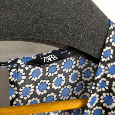 ザラ ZARA バックオープン ボタニカル柄サテンジャンプスーツ レディース import:S