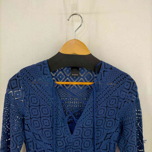 ピンコ PINKO MADE IN ITALY フロントレースアップ レーシーニットワンピース ドレス レディース EUR:42