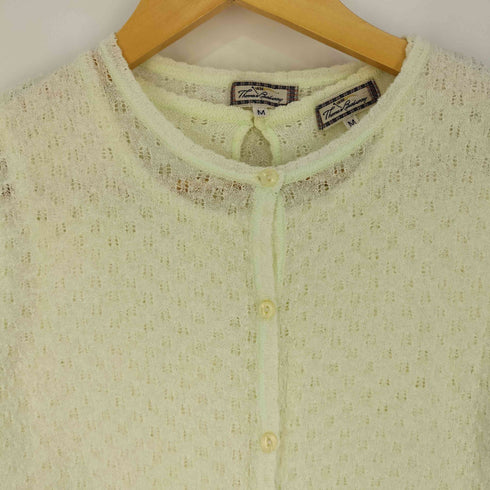トーマスバーバリー Thomas Burberry 総柄 シアーカーディガン ノースリーブトップス アンサンブル レディース import:M