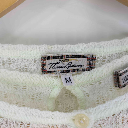 トーマスバーバリー Thomas Burberry 総柄 シアーカーディガン ノースリーブトップス アンサンブル レディース import:M