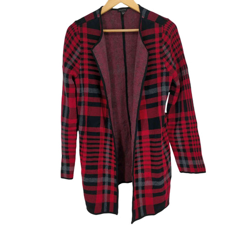 タルボット TALBOTS チェック柄ボタンレスニットジャケット レディース JPN:M